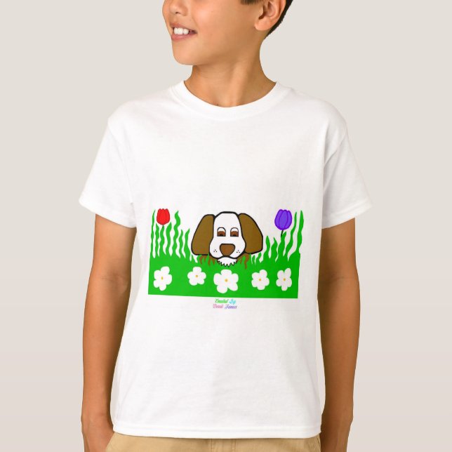 Valp N Play Boys White Basic T Shirt (Framsida)