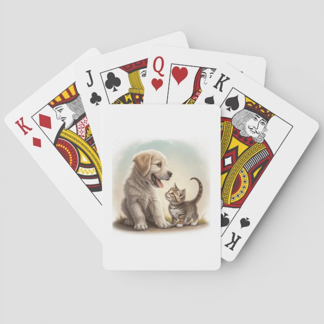 Valp Och Kattunge Casinokort (Baksidan)
