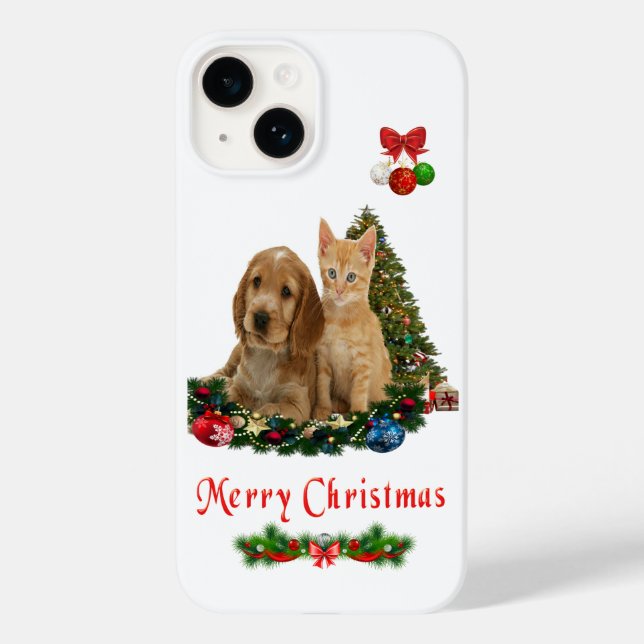 Valp och kattunge iphone 14 fodral (Baksida)