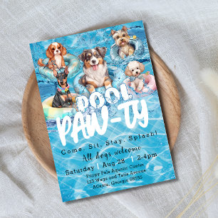 Valp poolparty  inbjudningar