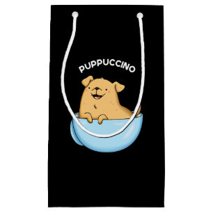 Valp-puccino Funny Cappuccino Pun Mörk BG