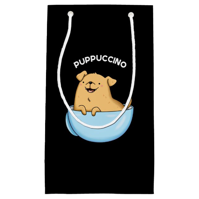 Valp-puccino Funny Cappuccino Pun Mörk BG (Framsidan)