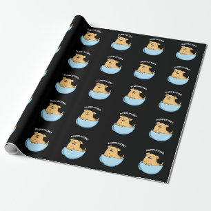Valp-puccino Funny Doggy Cappuccino Pun Mörk BG Presentpapper