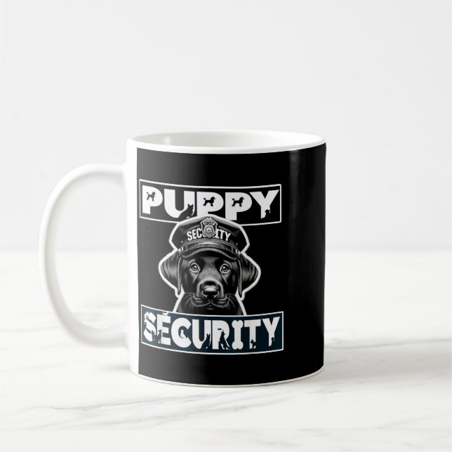 Valp Säkerhet Hund Fångare Kostym Svart Labb Kaffemugg (Vänster)