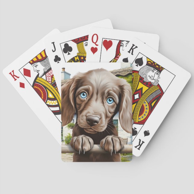 Valp som leker Strumpbytartillbehör Casinokort (Baksidan)