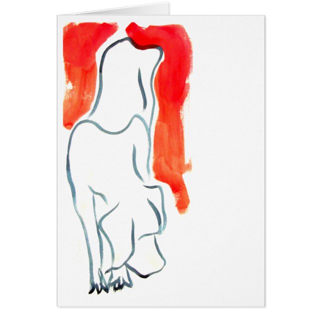 Valp som stiger ned en trappuppgång hälsningskort (Framsidan)