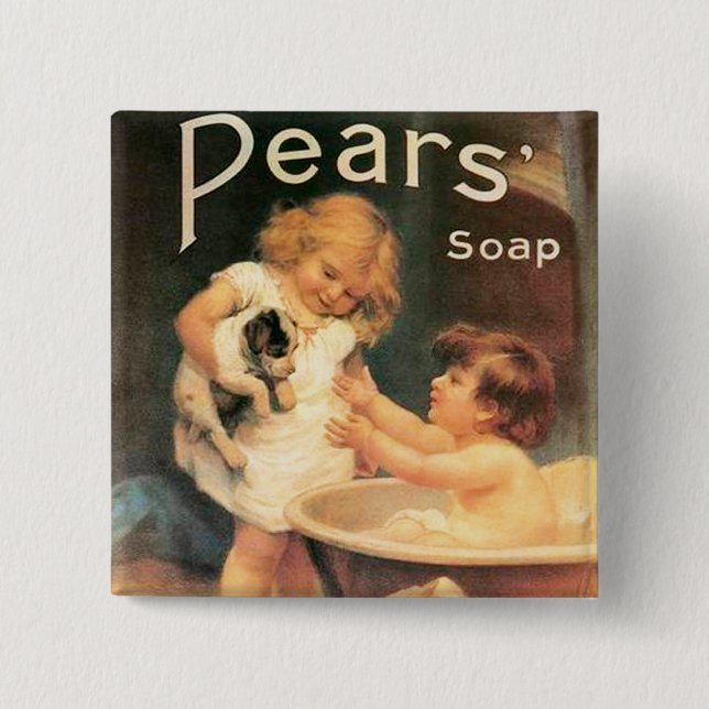 Valp som tar ett bad knapp (Framsida)