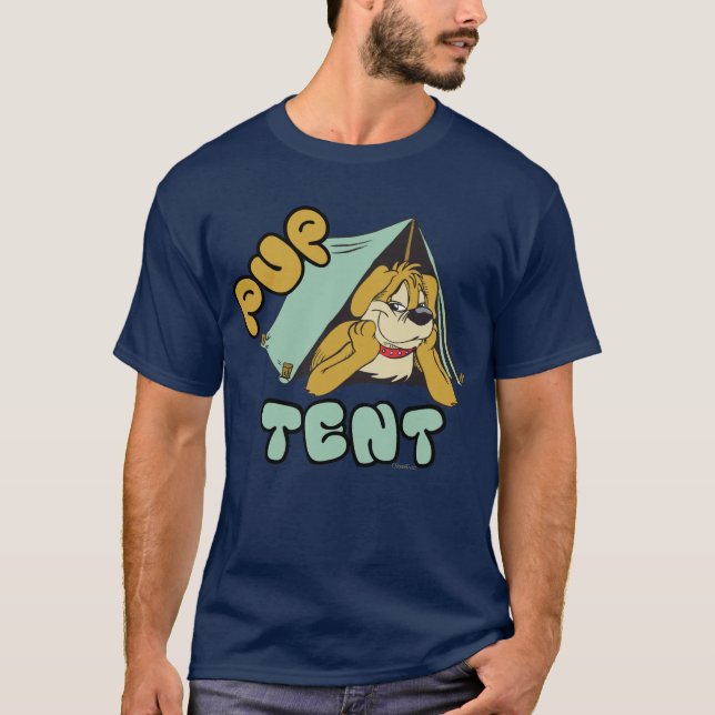 Valp Tält Camping Humor T Shirt (Framsida)