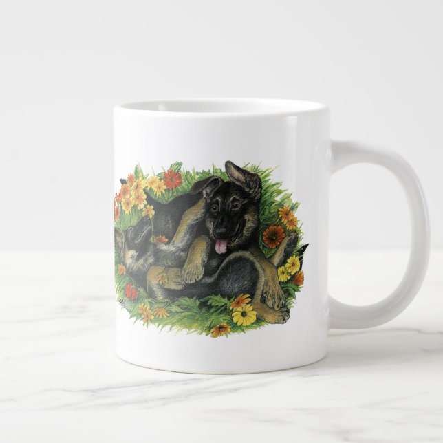 Valp trädgård jumbo mugg (Höger)