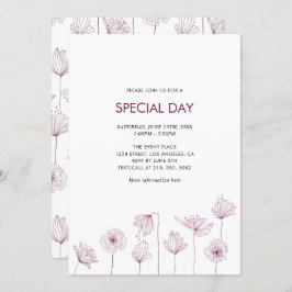 Valpappersinbjudan med vallmoblommor för alla till inbjudningar