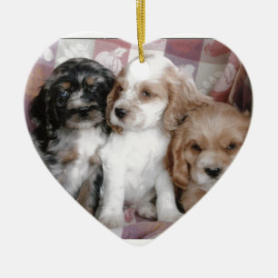 Valpar för amerikancockerspanielSpaniel Julgransprydnad Keramik
