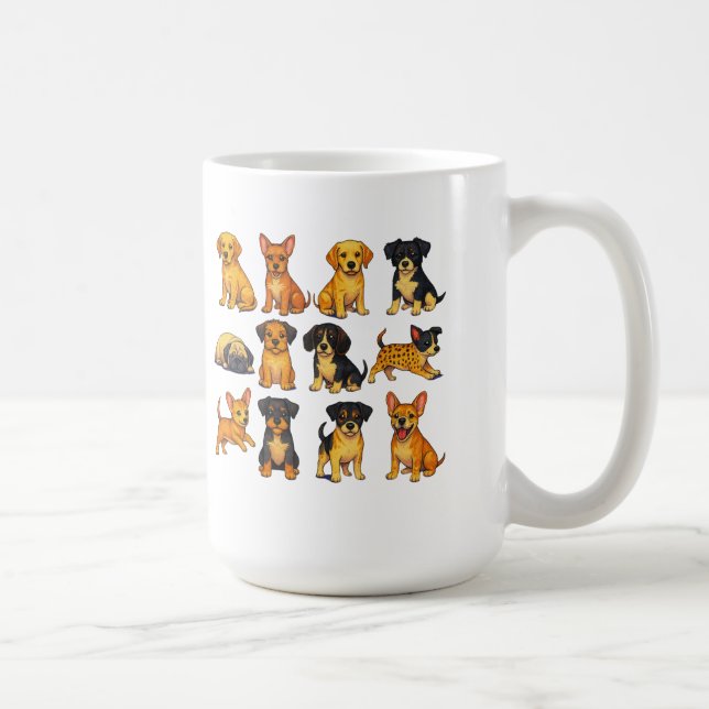 Valpar i olika poser kaffemugg (Höger)