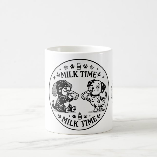 valpar mjölk tid BW kaffemugg (Center)
