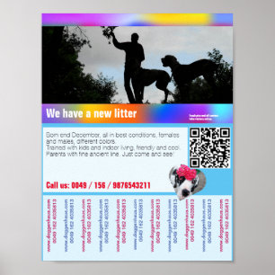Valpar till salu flygblad med QR-kod Poster