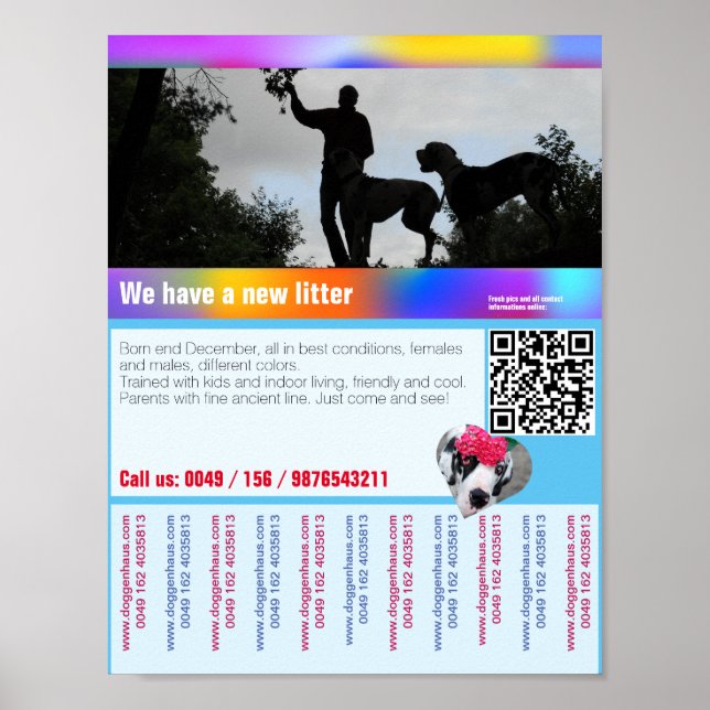 Valpar till salu flygblad med QR-kod Poster (Framsidan)