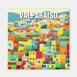 Valparaiso Chile Abstrakt Teckning Magnet
