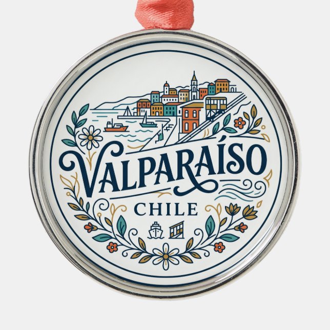 Valparaíso Chile Julgransprydnad Metall (Framsidan)