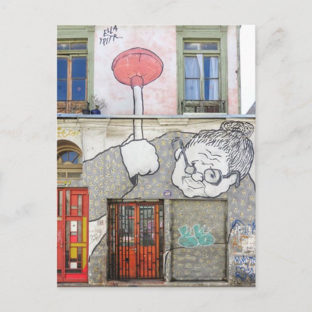 Valparaiso Chile Street Art Door Helg Vykort (Framsida)