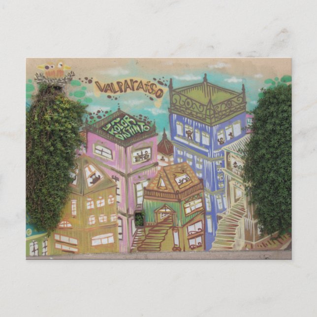 Valparaíso gatukonst vykort (Framsida)