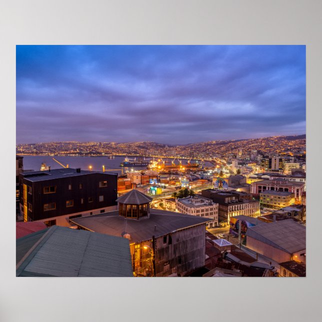 Valparaiso på natten poster (Framsidan)