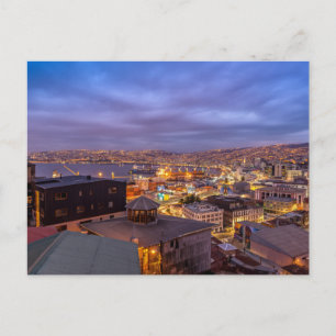 Valparaiso på natten vykort