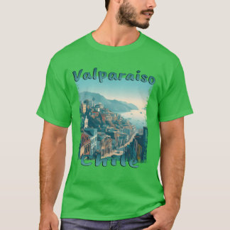 Valparaiso stad Chile hamnstad kulle kolonial vint T Shirt