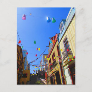 valparaíso street färg vykort