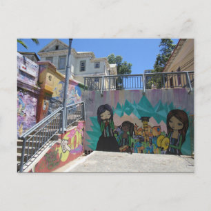 valparaíso street grafiti vykort
