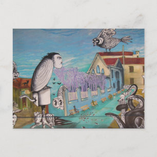 valparaíso surrealistisk konst vykort