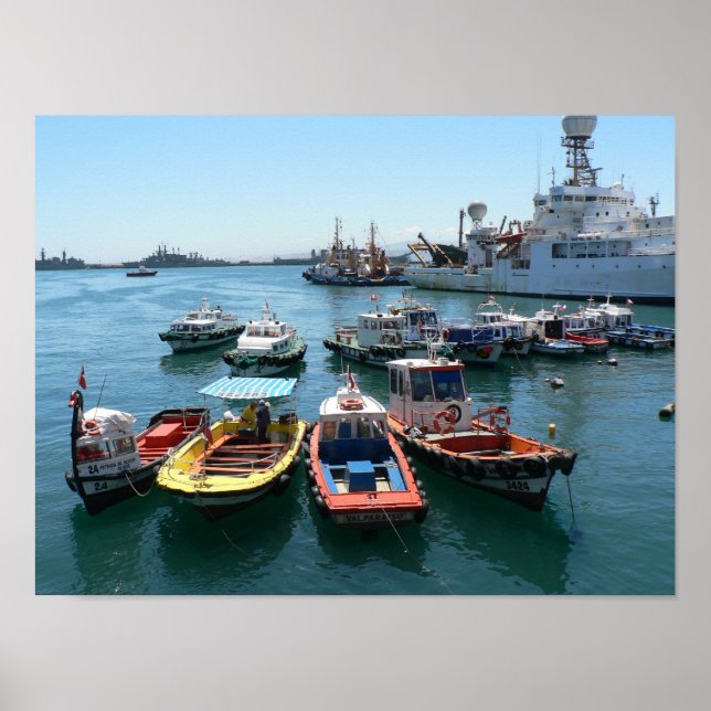 Valparaisos hamn, Chile Poster (Framsidan)