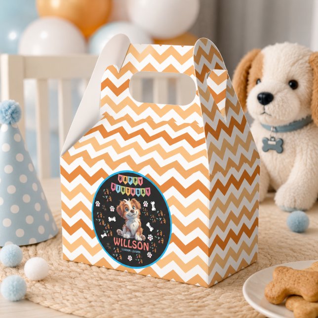 ValparTy Birthday för Valp  | Söt Barn Hund Tema Presentaskar (Puppy Party Birthday | Cute Kids Dog Theme Favor Boxes)