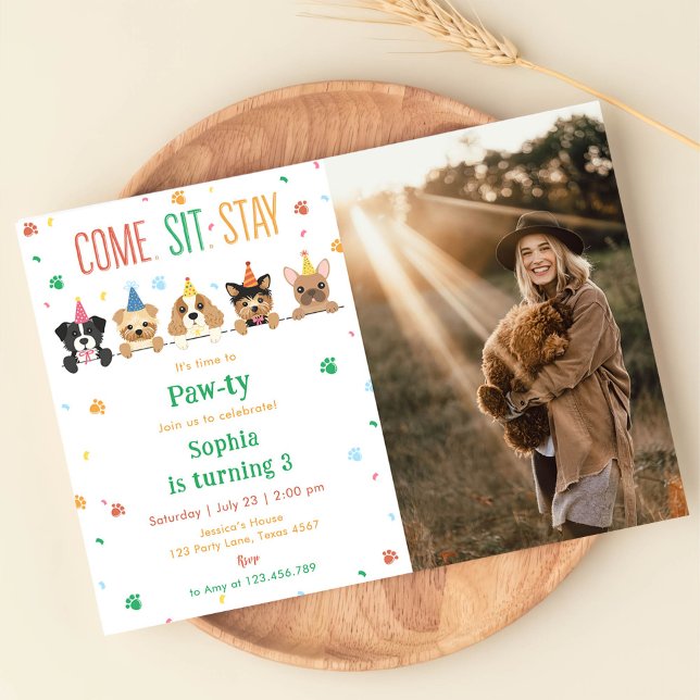 Valpekort för födelsedagsfest med foto inbjudningar (Skapare uppladdad)