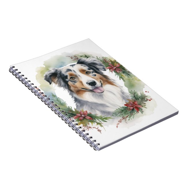 Valpen australian shepherd Julfrö Anteckningsbok (Högra Sidan)