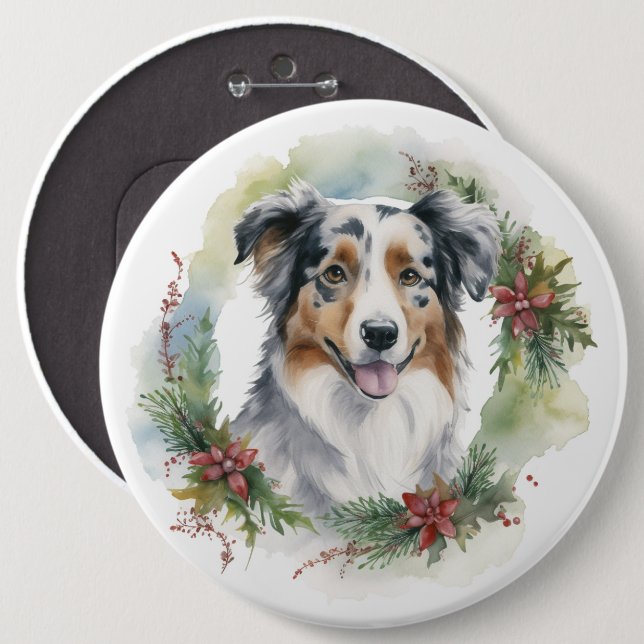 Valpen australian shepherd Julfrö Knapp (Framsida & baksida)