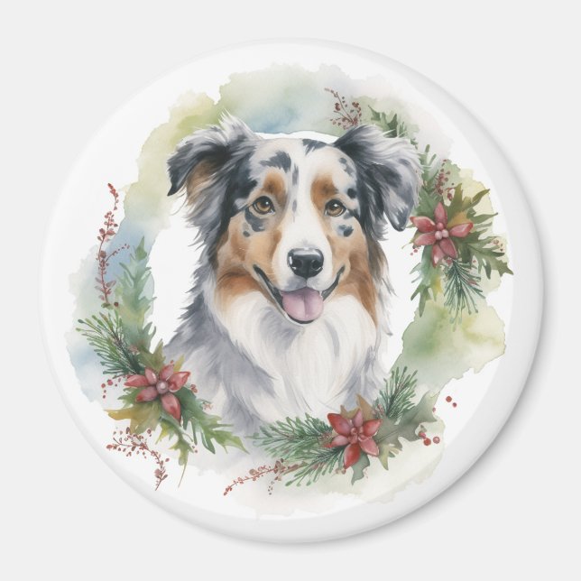 Valpen australian shepherd Julfrö Magnet (Framsidan)