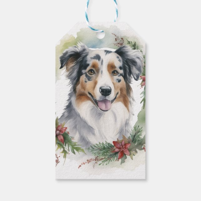 Valpen australian shepherd Julfrö Presentetikett (Baksidan)