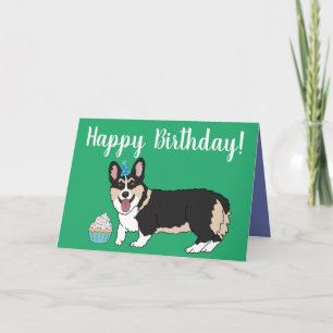 Valpen Corgi från födelsedagen Kort