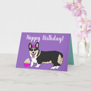 Valpen Corgi från födelsedagen Kort