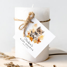 Valpen Fall Baby Shower för Varg för kute på land Gåvor Etiketter