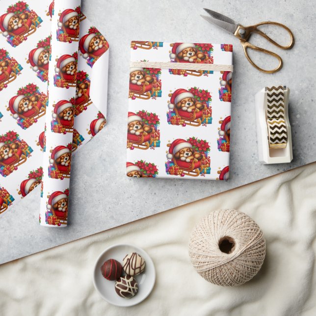 Valpen päls jul presentpapper (Hantverk)