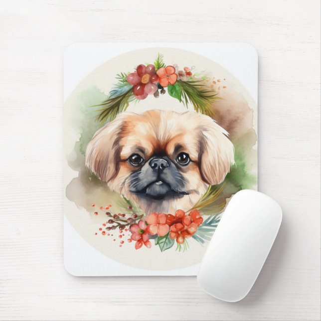 Valpen Pekingese God Jul Musmatta (Med mus)