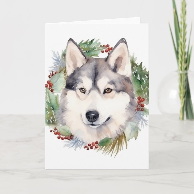 Valpen siberian husky Julfrö Kort (Framsida)