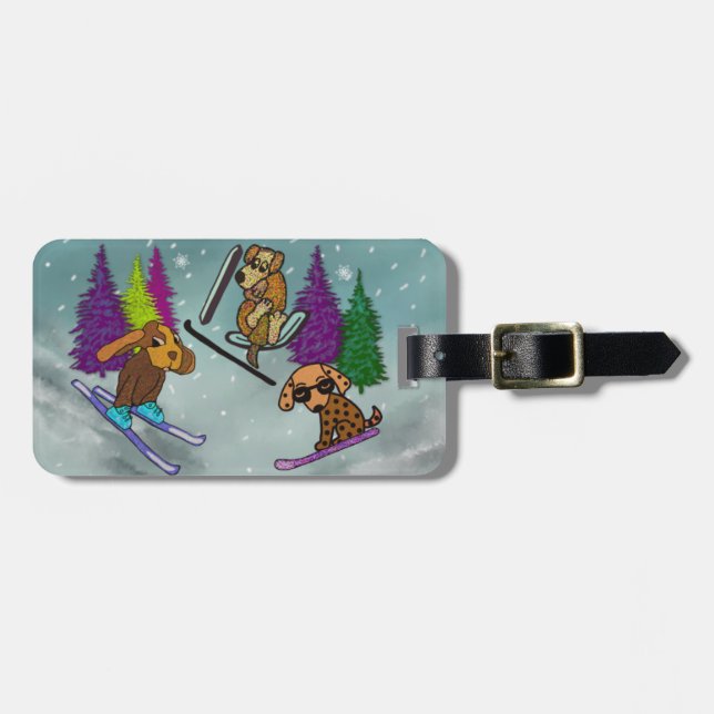 Valpen skidar semester bagagebricka (Horisontell Framsida)