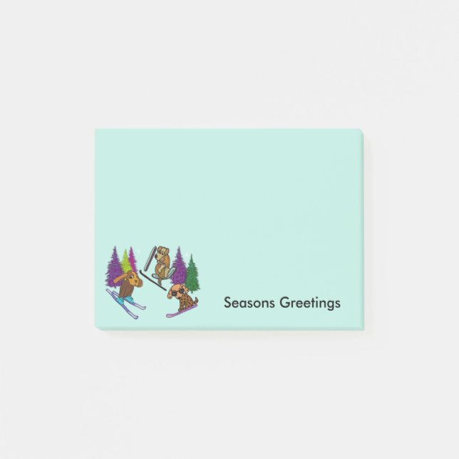 Valpen skidar semester Postar-it® noterar Post-it Block (Framsida)