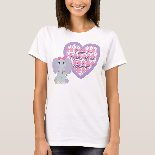 Valpen storleksanpassade elefanten t-shirt (Framsida)