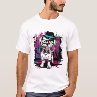 Valpen Urban: Graffiti Art Hund design T Shirt