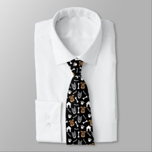 Valper, ben och Doghouses Design Necktie Slips