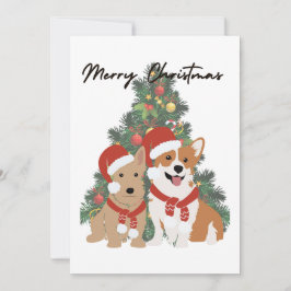 Valper - Corgi och Terrier - Helgdag Card Julkort