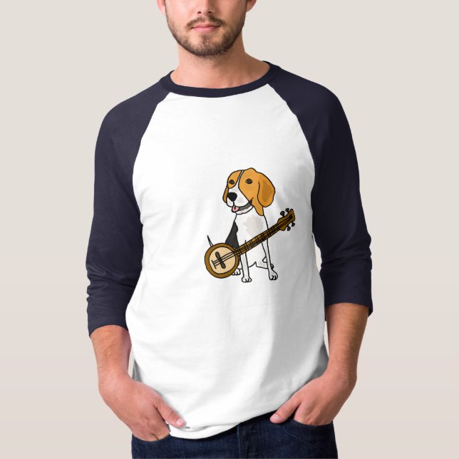 Valphund för Beagle som CG leker Banjoskjortan T Shirt (Framsida)