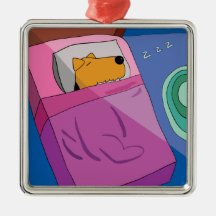 Valphund i sängprydnad